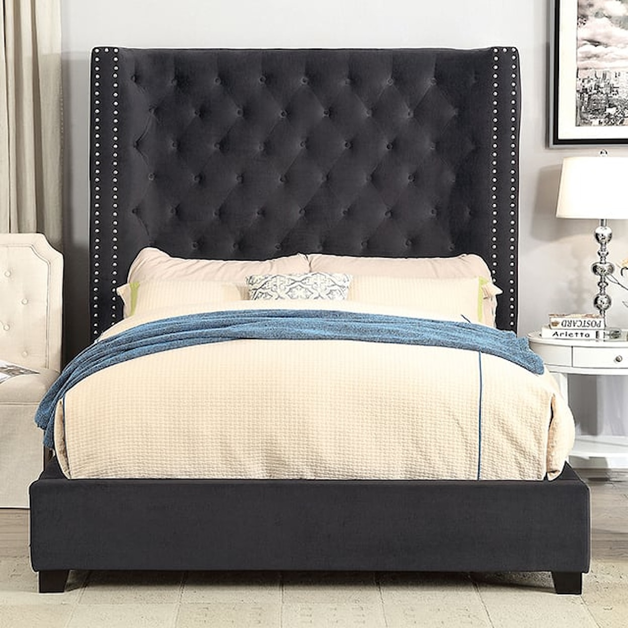 Furniture of America Rosabelle Cali. King Upholstered Bed