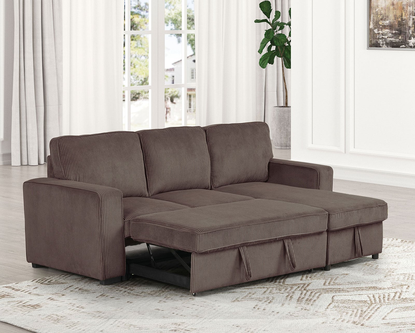 Furniture of America Yves 2-Piece Sectional Sofa