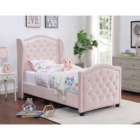 Upholstered Full Bed with Button Tufting