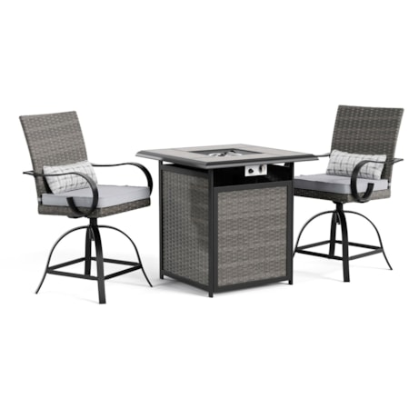 3-Piece Counter-Height Fire Pit Set