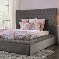 Transitional Golati Upholstered Queen Platform Bed - Gray