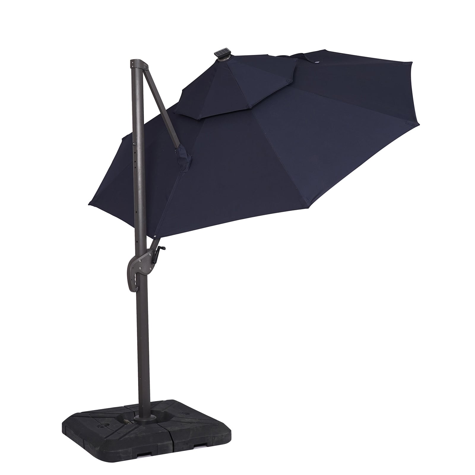 Furniture of America Nuti 10' Cantilever Umbrella with LED and Base