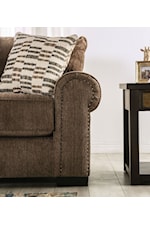 Furniture of America Laredo Transitional Laredo Sofa with Nailhead Trim - Beige