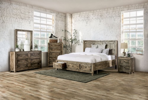 Rustic 4-Piece Queen Bedroom Set