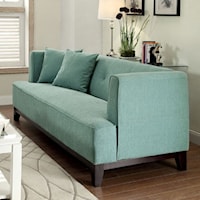 Transitional Loveseat with Exposed Wooden Legs