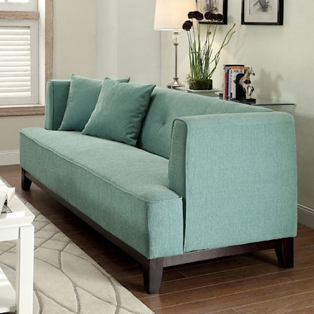 Loveseat with Exposed Wooden Legs