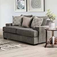 Transitional Holborn Chenille Loveseat - Gray