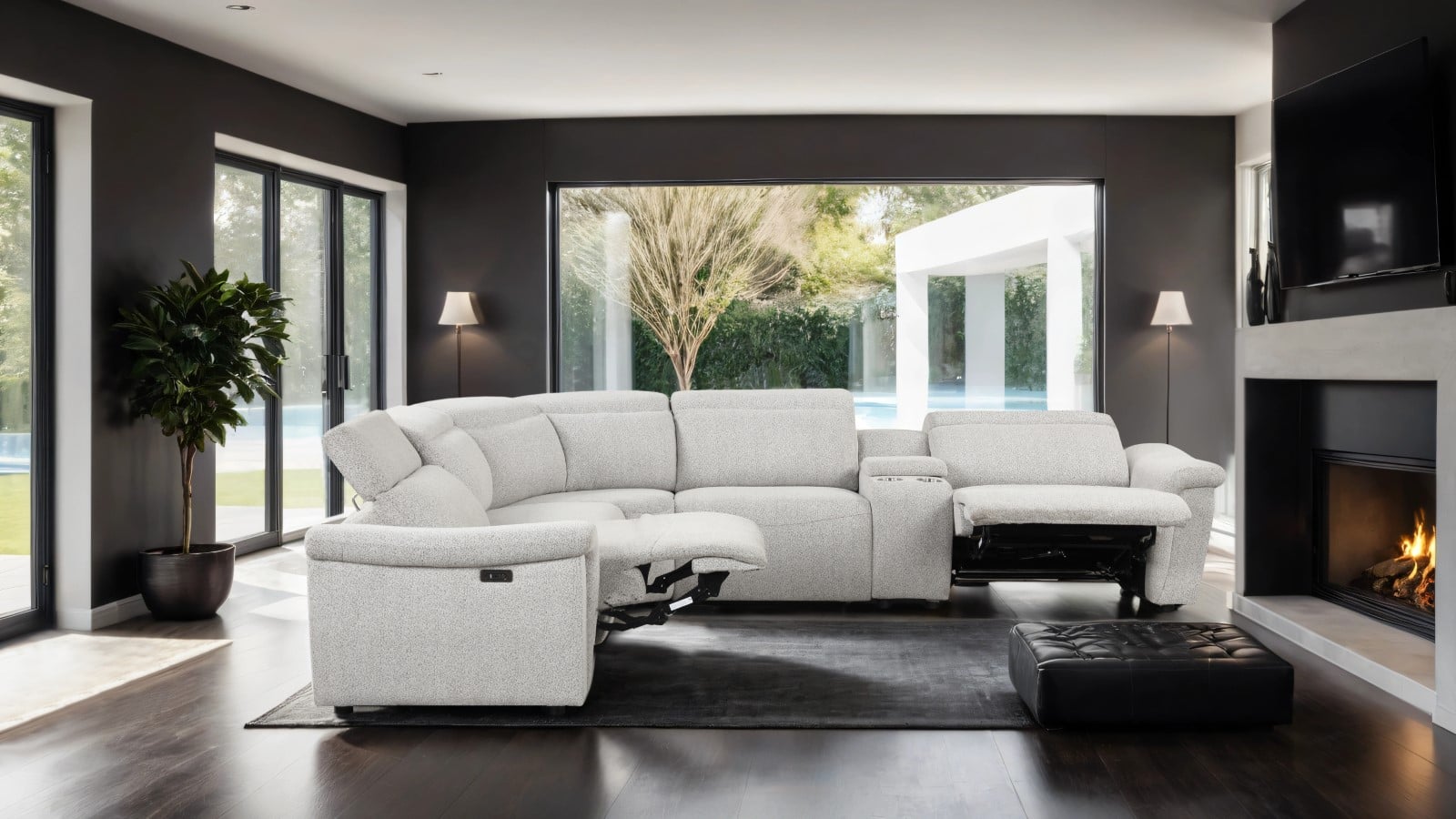 Power Sectional with Adjustable Headrest