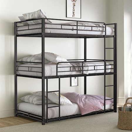 Triple Twin Metal Bunk Bed