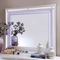 Contemporary Dresser Mirror with LED Lighting Trim