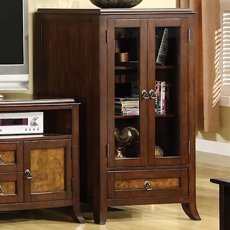 Transitional Accent Cabinet with Glass Doors