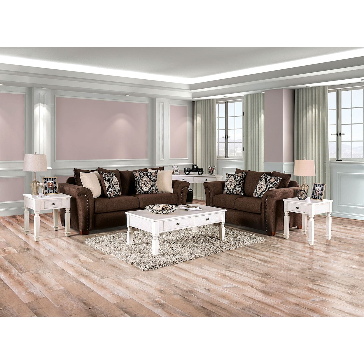 Furniture of America Belsize 2-Piece Living Room Set