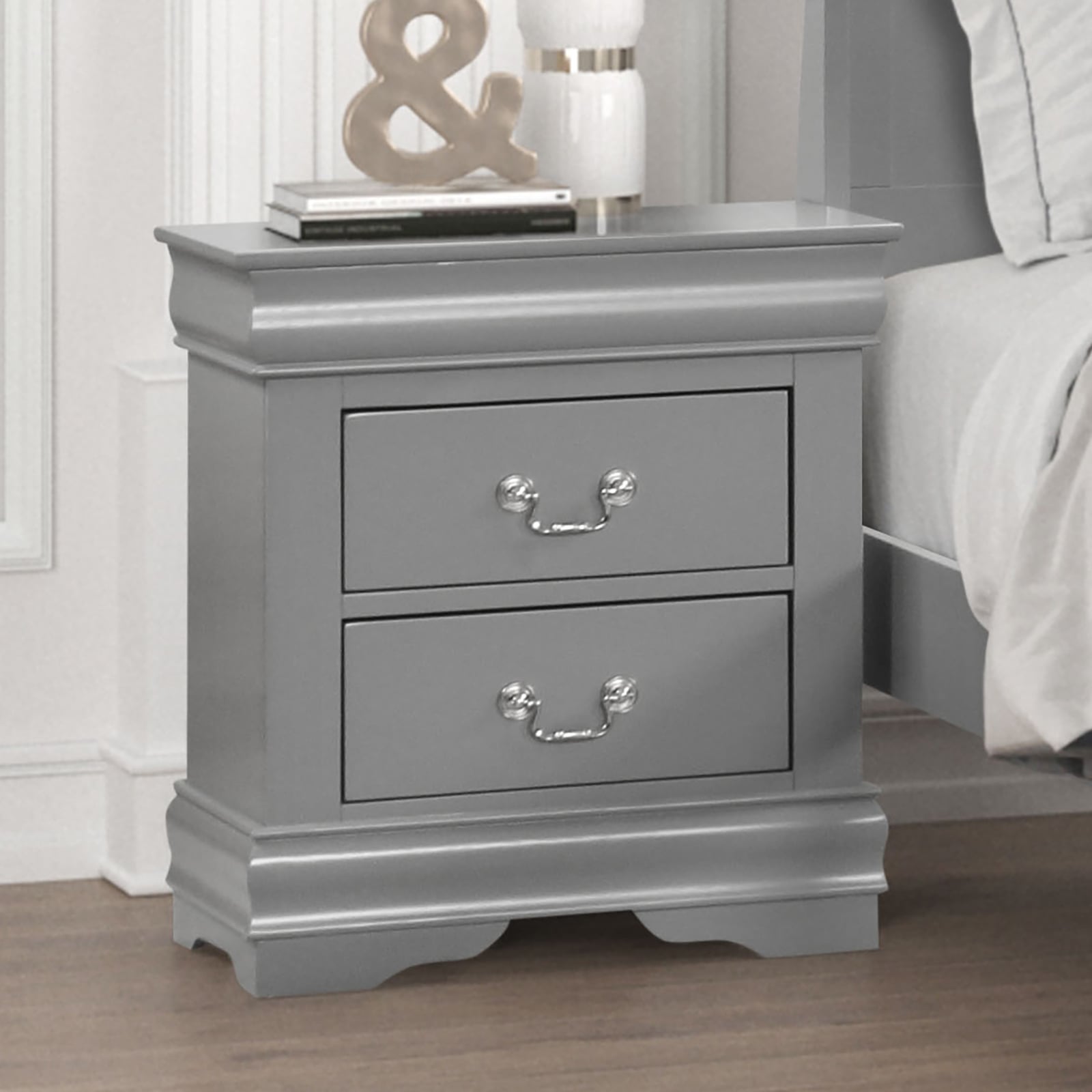 Furniture of America Louis Philippe 2-Drawer Nightstand