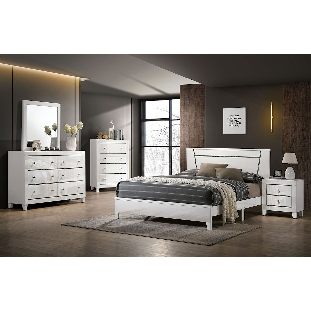 Furniture of America - FOA Magdeburg 4 Pc. Full Bedroom Set