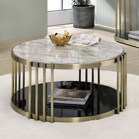 Coffee Table with Faux Marble Top