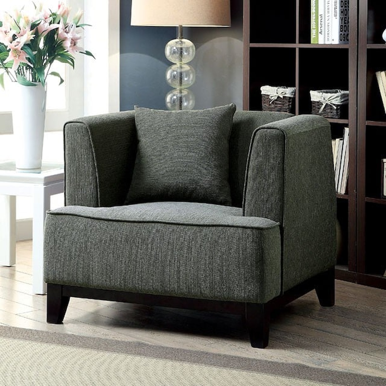 Furniture of America - FOA Sofia Accent Chair with Exposed Wooden Legs