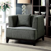 Transitional Accent Chair with Exposed Wooden Legs