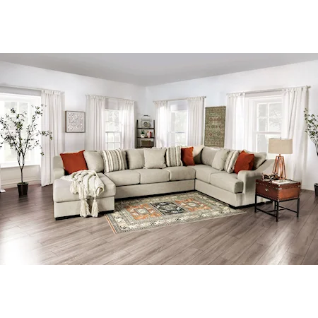 Transitional Sectional with Chaise 