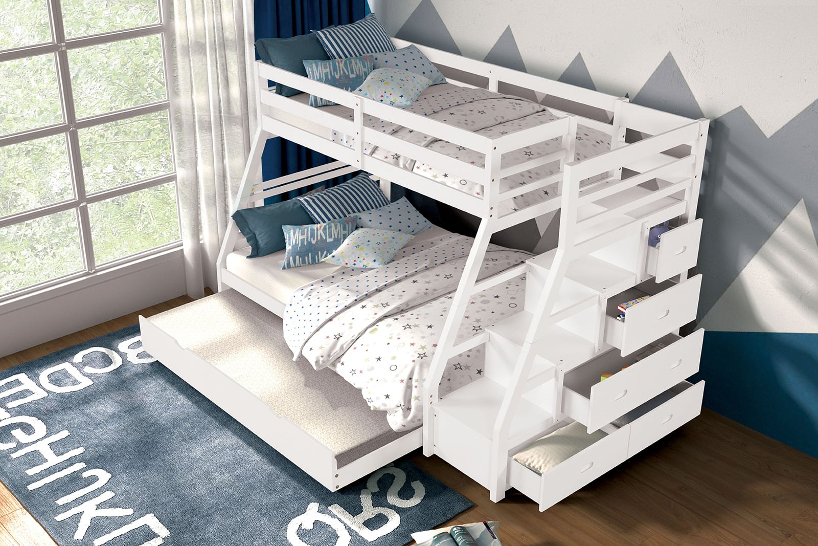 Furniture of America Ellington Twin over Full Bunk Bed