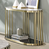 Contemporary Console Table with Faux Marble Top