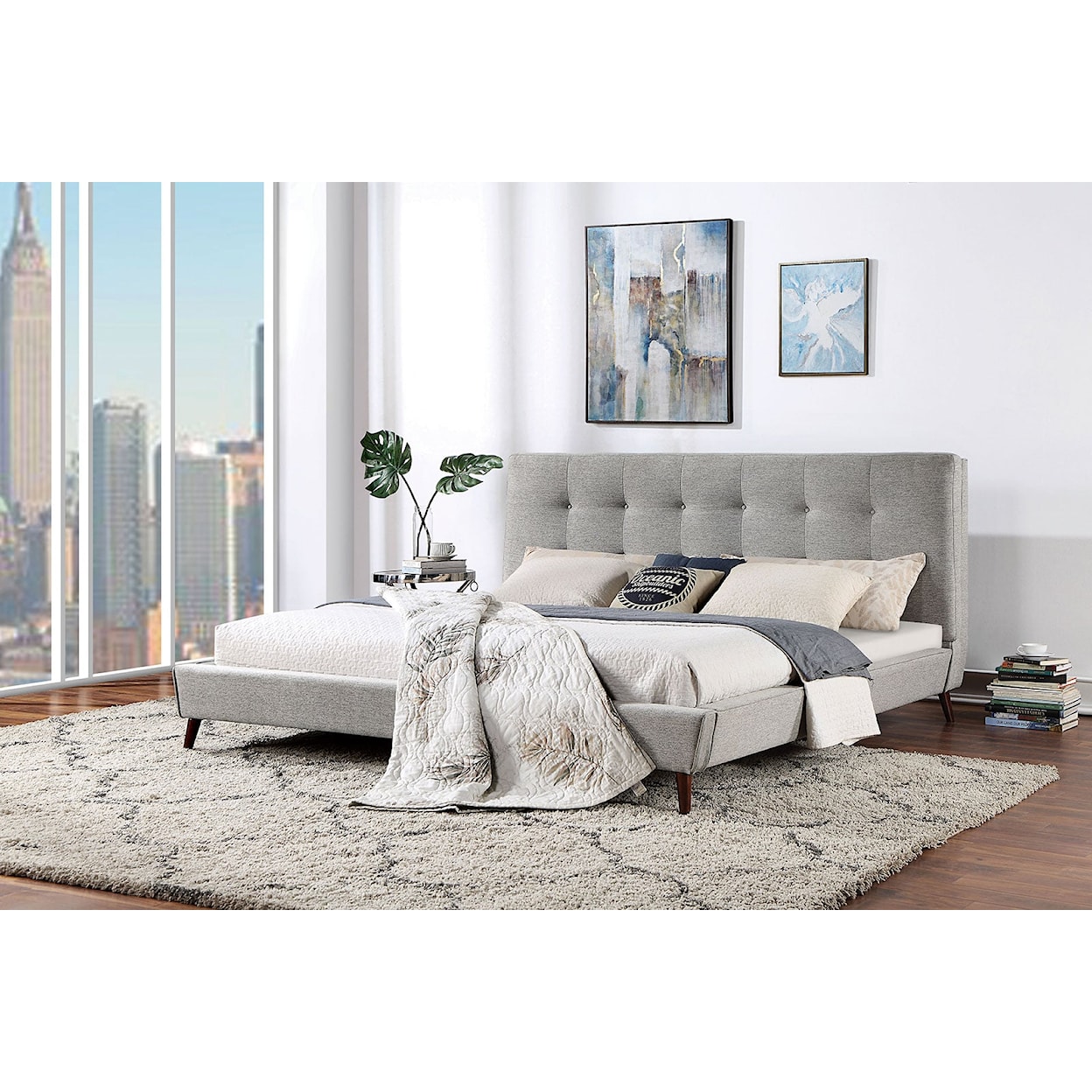 Furniture of America - FOA LEOMIN Full Upholstered Bed