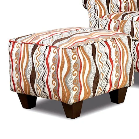 Transitional Iverness Patterned Accent Ottoman
