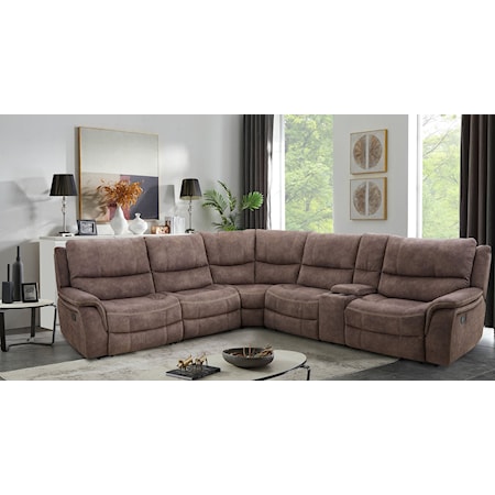 6-Piece Manual Reclining Sectional Sofa