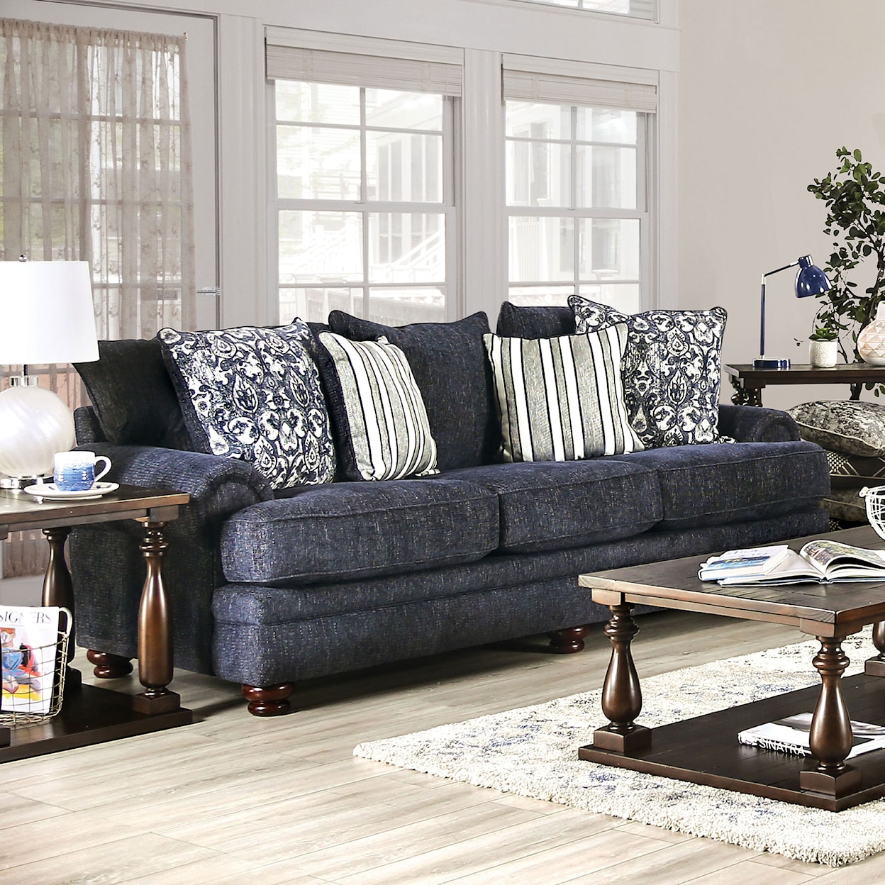 Furniture of America Hadleigh Sofa and Loveseat Set