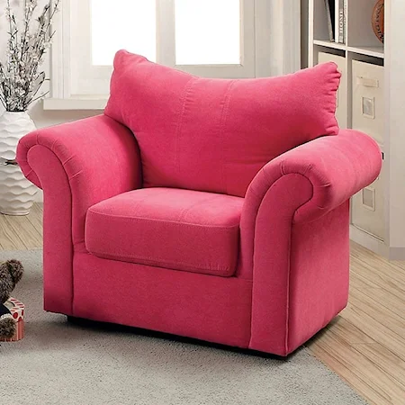 Contemporary Pink Youth Accent Chair