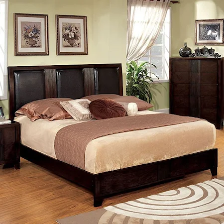Contemporary California King Bed with Fluted Panel Design
