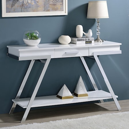 Sofa Table, White/Chrome