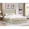 Furniture of America - FOA Mitchelle Cal. King Upholstered Storage Bed