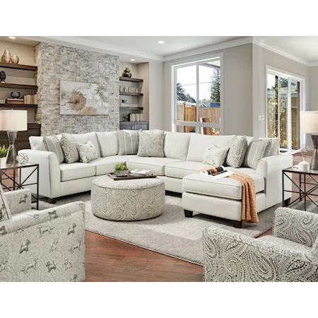 Transitional Sectional with Stain Resistant Fabric