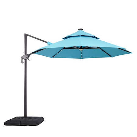 10' Cantilever Umbrella with LED and Base