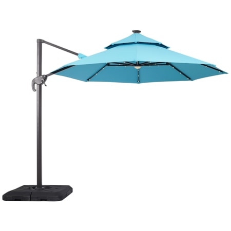 10' Cantilever Umbrella with LED and Base