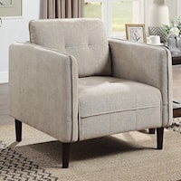 Contemporary Accent Chair with Biscuit Tufting