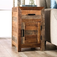 Rustic Solid Wood Chairside Table