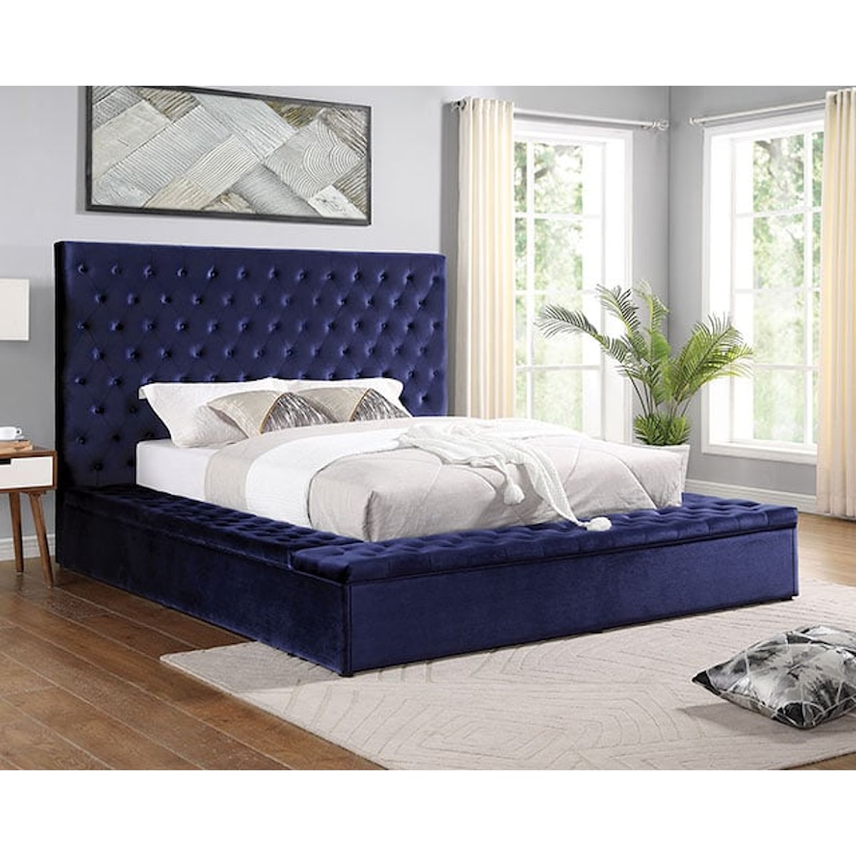 Furniture of America Golati Upholstered Queen Platform Bed