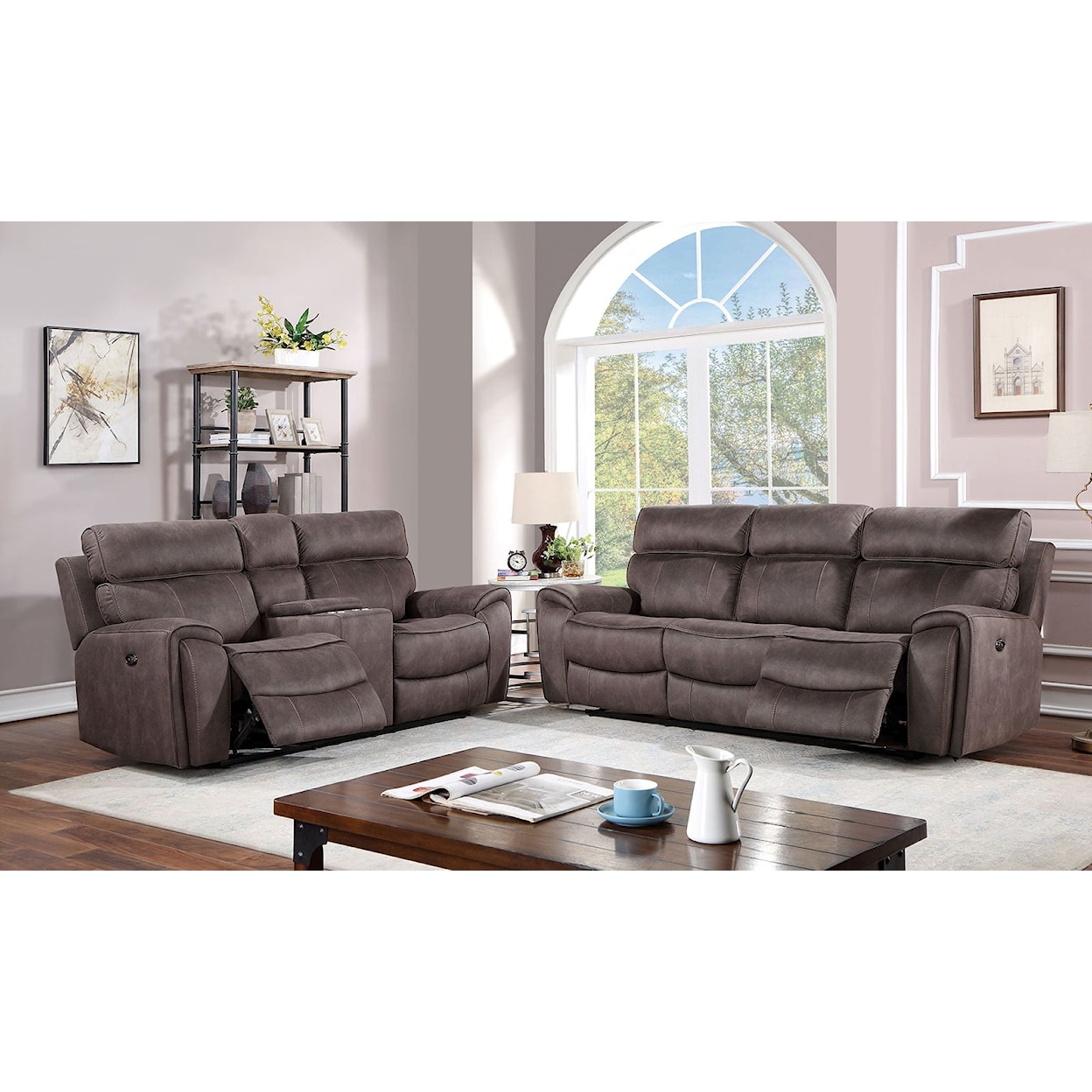 Furniture of America - FOA CLINT 2-Piece Living Room Set