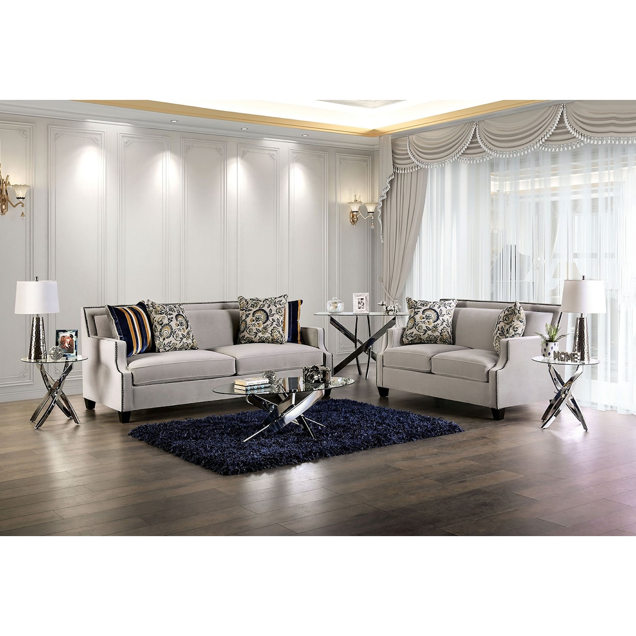 Furniture of America Montecelio 2-Piece Living Room Set