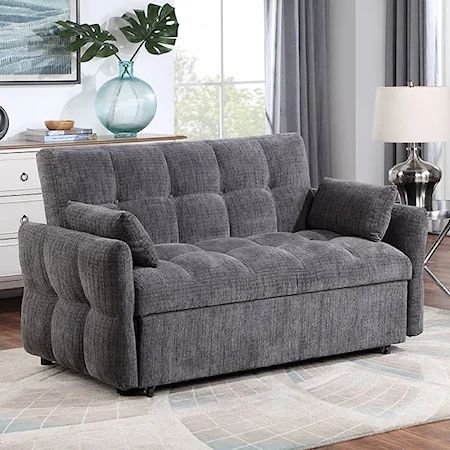Transitional Gray Futon with Pullout Sleeper