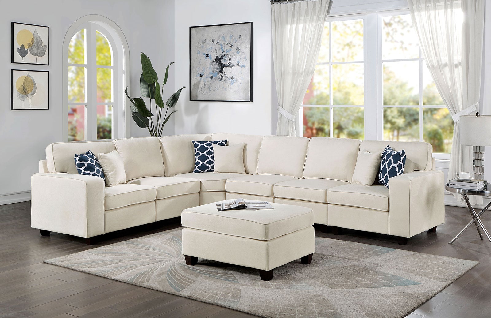 Furniture of America CAJEME CM6744BGSECT Contemporary 2Piece