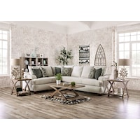 Contemporary Sectional Sofa with Loose Pillow Backs