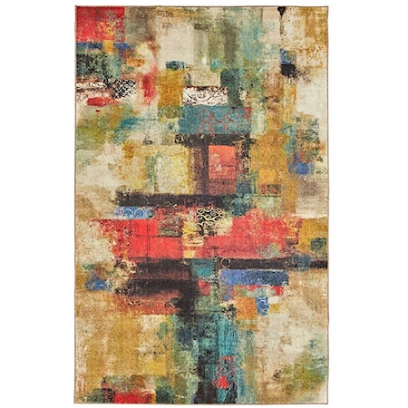 Contemporary Polyester Rug with Latex Backing