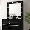 Furniture of America DESTINEE Black Vanity Desk and Mirror Set