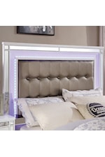 Furniture of America Brachium Contemporary California King Bed with LED Light Headboard