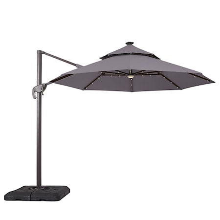 10' Cantilever Umbrella with LED and Base