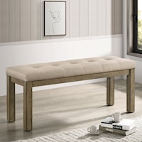 Farmhouse Dining Bench with Upholstered Seat