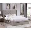 Furniture of America Mitchelle Upholstered King Storage Bed