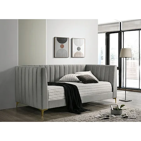 Contemporary Twin Daybed with Channel Tufting